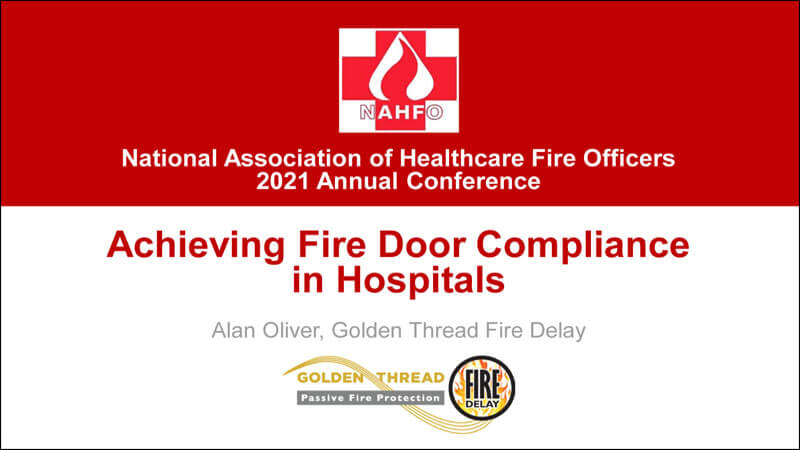 Alan Oliver of Golden Thread Fire Delay presenting at the NAHFO Virtual Conference 2021